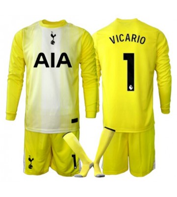 Tottenham Hotspur Guglielmo Vicario #1 Målmand Tredje trøje Børn 2025-26 Lange ærmer (+ korte bukser)